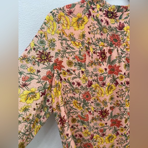 LOFT Garden Ruffle Sleeve Blouse with Lining Size Large - Picture 10 of 11